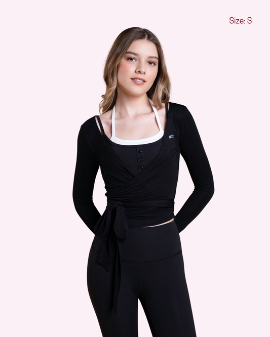 Lite Wrap Top - Caviar